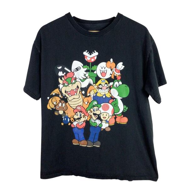 Classic Nintendo Super Mario Bros game T Shirt Black Large - Picture 1 of 4